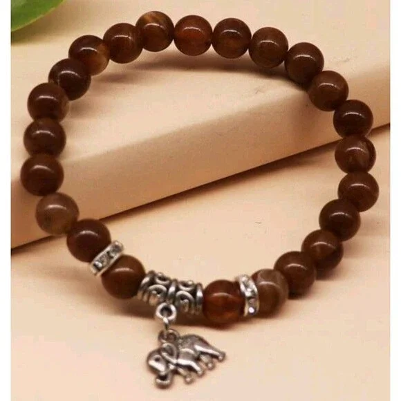 Elephant (Charm Beaded)-(Yoga)-(Bracelet)-(New)-(Bracelet Size Pictured)-$30.00 - Picture 2 of 5